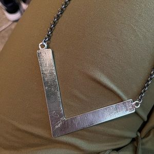 Karli Buxton Vallen Necklace Silver/Gunmetal NEW